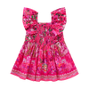 CAMILLA BABIES FLARED DRESS WITH FRILLED SHOULDER - FLAMENCO ROSE FLAMROSE