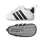 ADIDAS INFANT GRAND COURT CRIB WHITE / BLACK STRIPE