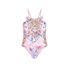 CAMILLA KIDS STRAIGHT NECK ONE PIECE WITH BOWS - PALATIAL PASTELS