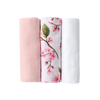 SNUGGLE HUNNY SMALL MUSLIN CLOTHS 3 PACK - CHERRY BLOSSOM/MILK/FAIRYTALE