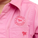 RINGERS WESTERN BABIES  SHORT SLEEVE WORK SHIRT ROMPER - PASTEL PINK