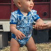 BOOT SCOOTIN BABIES SHORT SLEEVE ROMPER - DUSK