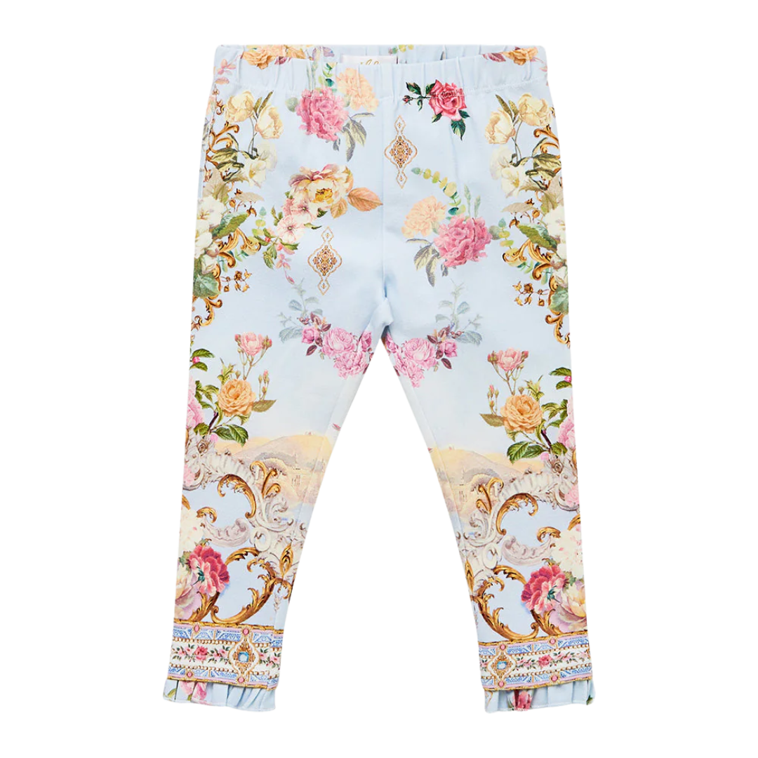 CAMILLA BABIES LEGGINGS WITH FRILL AND HEM - TILED IN TIME