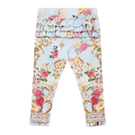 CAMILLA BABIES LEGGINGS WITH FRILL AND HEM - TILED IN TIME