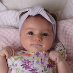 SNUGGLE HUNNY LAVENDER RIBBED ORGANIC TOPKNOT