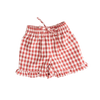 CINNAMON BABY CRIMSON GINGHAM FRILL SHORTS