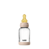 BIBS GLASS BABY BOTTLE COMPLETE SET LATEX - BLUSH