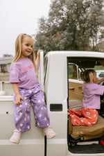 SUNDAY SIBLINGS DUSTY STAR PANTS - PURPLE GINGHAM (PRE-ORDER)