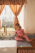 CINNAMON BABY CRIMSON GINGHAM GROWSUIT