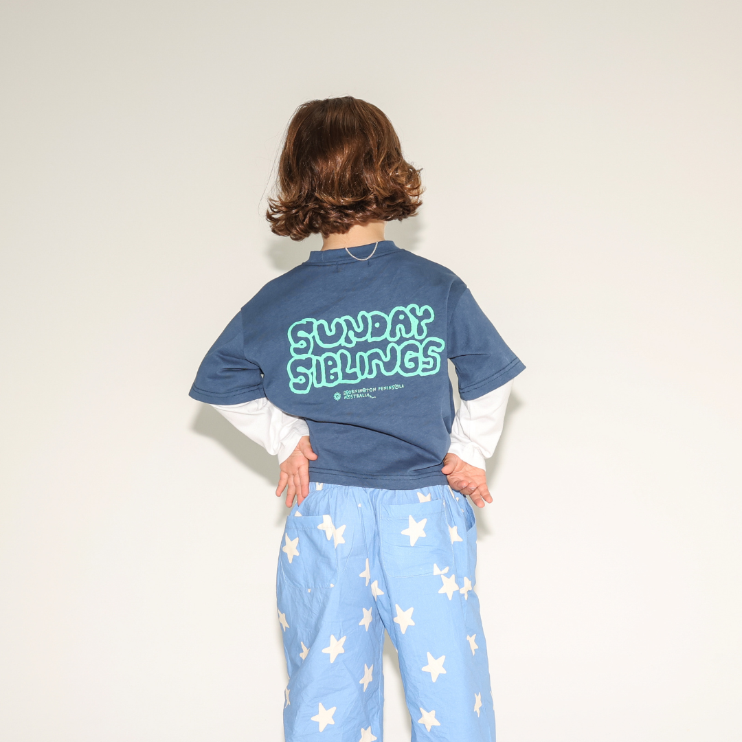 SUNDAY SIBLINGS PARTY LAYERS TEE - NAVY