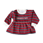 CINNAMON BABY CAMPUS DRESS - BURGUNDY STRIPE