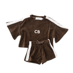 CINNAMON BABY TERRY TRACK SET - UMBER