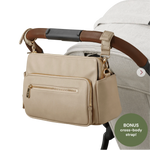 OIOI MULTITASKER PRAM CADDY 2.0 - OAT VEGAN LEATHER