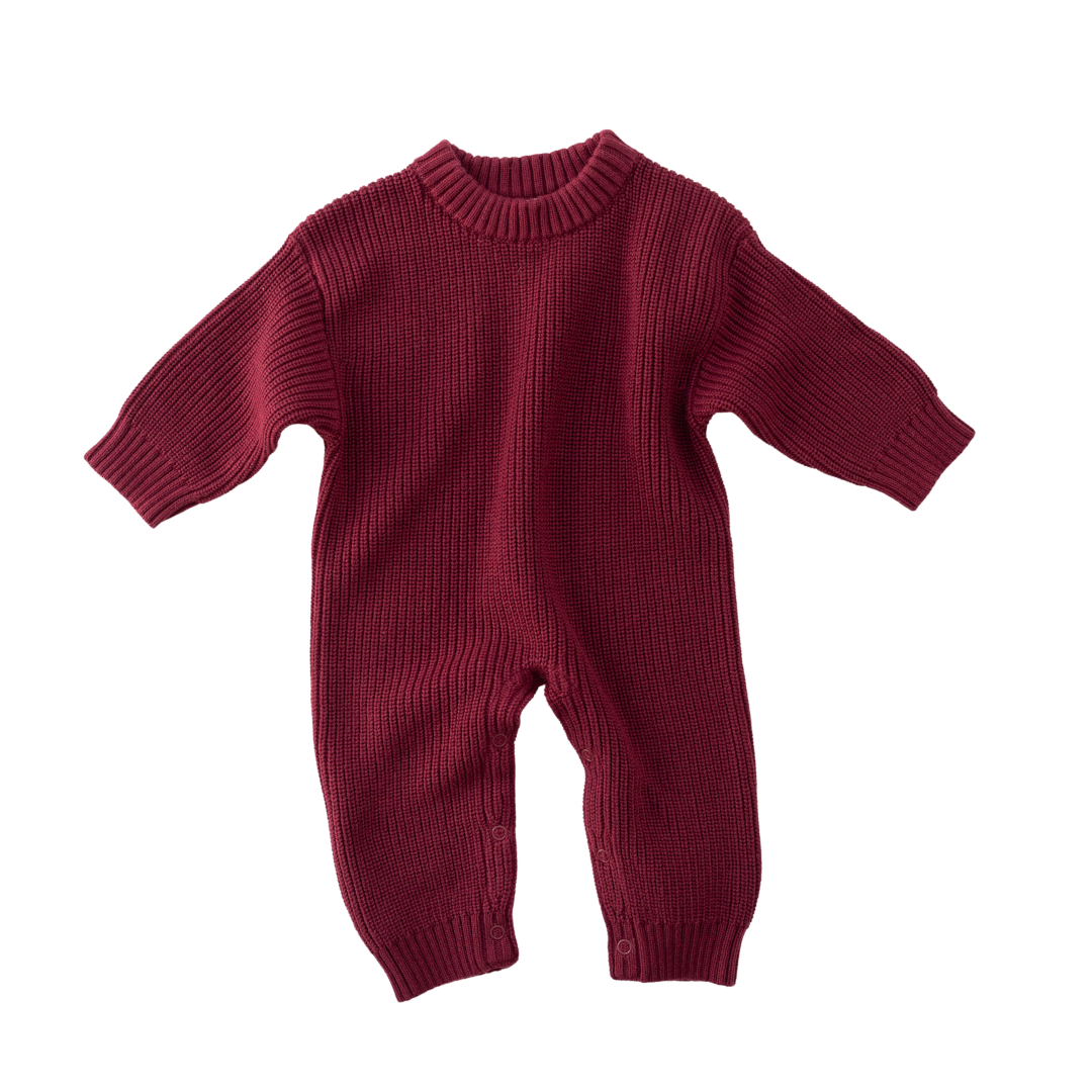 CINNAMON BABY POMEGRANATE KNITTED LOUNGESUIT