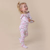SNUGGLE HUNNY CHERRY BLOSSOM SLEEPSUIT ZIP FOOTIE WITH FRILL