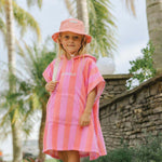 CRYWOLF HOODED TOWEL - FLAMINGO STRIPE