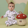 SNUGGLE HUNNY TRAINS ORGANIC SNUGGLE SLEEPSUIT ZIP FOOTIE