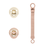 BIBS DUMMY & LOOP CLIP GIFT SET - BLUSH