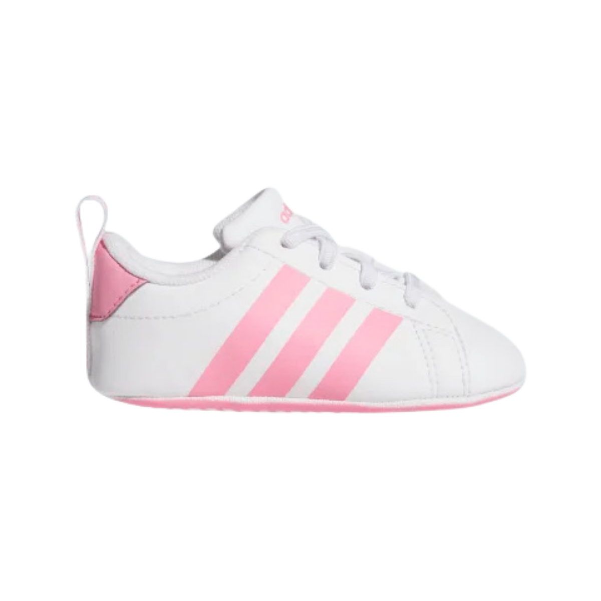 ADIDAS INFANT GRAND COURT CRIB WHITE / PINK STRIPE