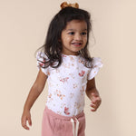 SNUGGLE HUNNY BUTTERFLY SHORT SLEEVE BODYSUIT WITH FRILL