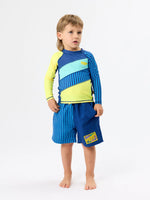 GOLDIE + ACE STRIPE PANEL BOARD SHORTS - BLUE