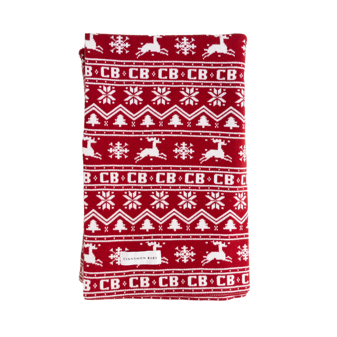 CINNAMON BABY CHRISTMAS BLANKET - RED