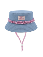 GOLDIE + ACE CHAMBRAY FRILL BUCKET HAT