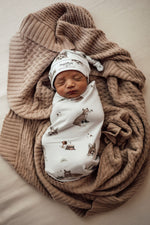 SNUGGLE HUNNY HAZELNUT DIAMOND KNIT BLANKET