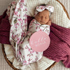 SNUGGLE HUNNY CHERRY BLOSSOM JERSEY WRAP & TOPKNOT SET