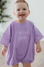 POSS & SOSS CHEEKY CHOPS OVERSIZED ROMPER - LAVENDER