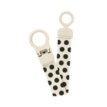 BIBS PACI CLIP LOOP - POLKA IVORY BLACK