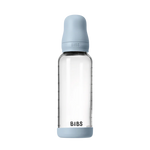 BIBS GLASS BABY BOTTLE COMPLETE SET LATEX - BABY BLUE