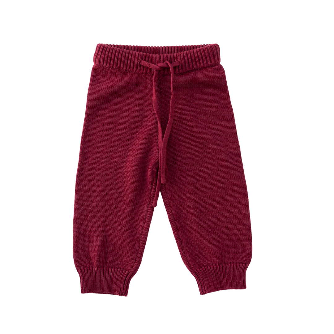 CINNAMON BABY POMEGRANATE KNITTED PANTS