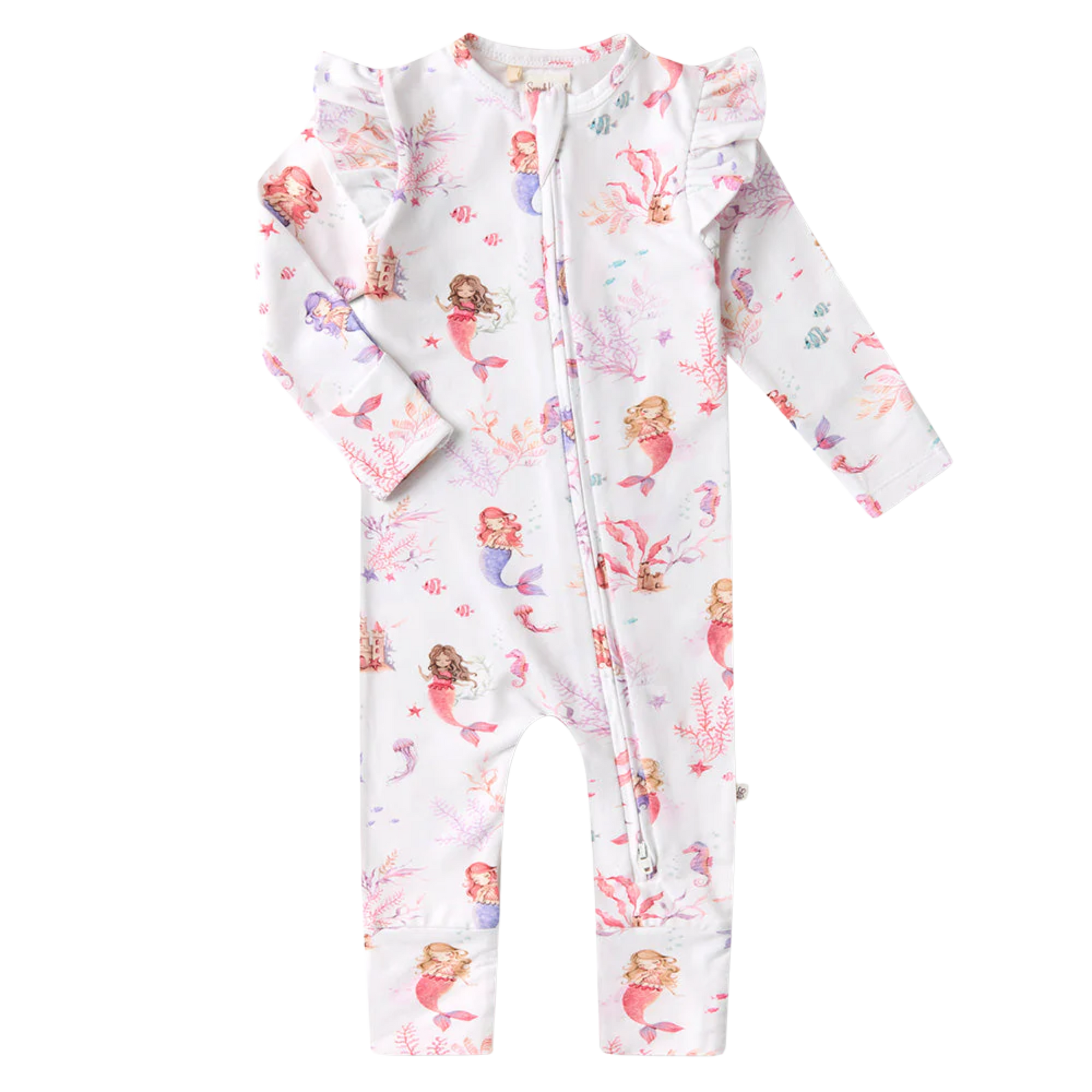 SNUGGLE HUNNY MERMAID CONVERTIBLE ROMPER WITH FRILL