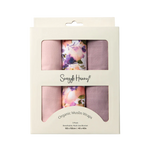 SNUGGLE HUNNY LARGE MUSLIN WRAPS 3 PACK - BLUSHING BEAUTY/DUSK/FAIRYTALE