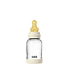 BIBS GLASS BABY BOTTLE COMPLETE SET LATEX - IVORY
