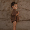 CINNAMON BABY LOGO ROMPER - CHOCOLATE
