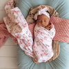SNUGGLE HUNNY ALICE'S TEA PARTY JERSEY WRAP & TOPKNOT SET