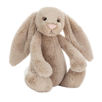Jellycat Bashful Beige Bunny plush toy – soft beige stuffed bunny with long floppy ears, velvety fur, and cuddly design for babies, toddlers, and Jellycat collectors