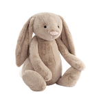 Jellycat Bashful Beige Bunny plush toy – soft beige stuffed bunny with long floppy ears, velvety fur, and cuddly design for babies, toddlers, and Jellycat collectors