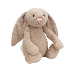 Jellycat Bashful Beige Bunny plush toy – soft beige stuffed bunny with long floppy ears, velvety fur, and cuddly design for babies, toddlers, and Jellycat collectors