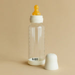 BIBS GLASS BABY BOTTLE COMPLETE SET LATEX - BABY BLUE