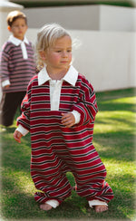 CINNAMON BABY CAMPUS LOUNGESUIT - BURGUNDY STRIPE