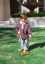 CINNAMON BABY CAMPUS RUGBY - BURGUNDY STRIPE
