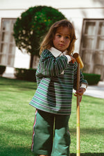 CINNAMON BABY CAMPUS RUGBY - EMERALD STRIPE