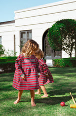 CINNAMON BABY CAMPUS DRESS - BURGUNDY STRIPE