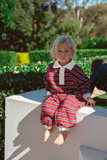 CINNAMON BABY CAMPUS LOUNGESUIT - BURGUNDY STRIPE
