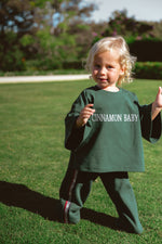 CINNAMON BABY CAMPUS TRACKPANT - EMERALD