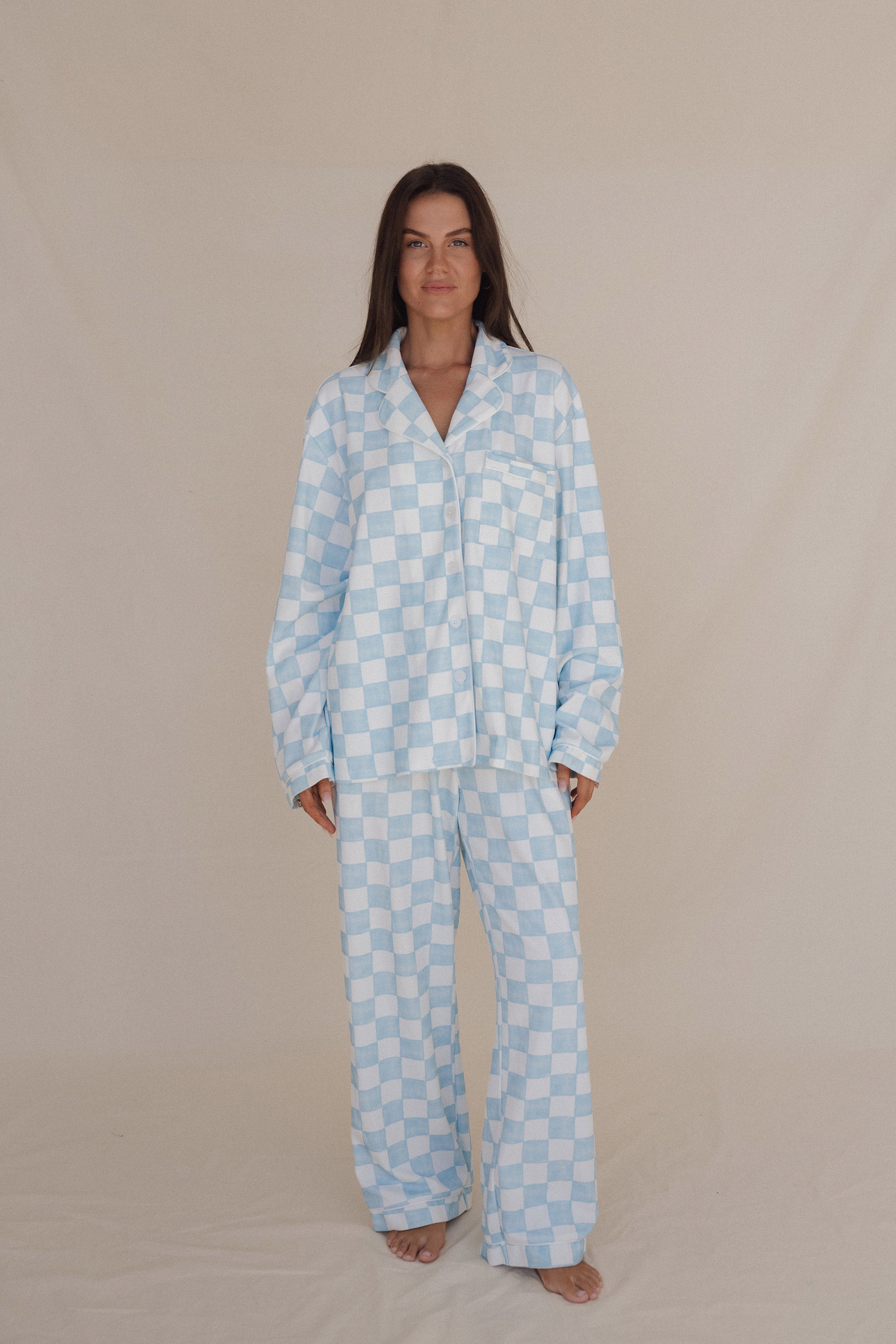 CINNAMON BABY ADULT GARDEN CHECK PYJAMAS