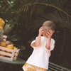 CINNAMON BABY LINEN SHORTS - MUSTARD